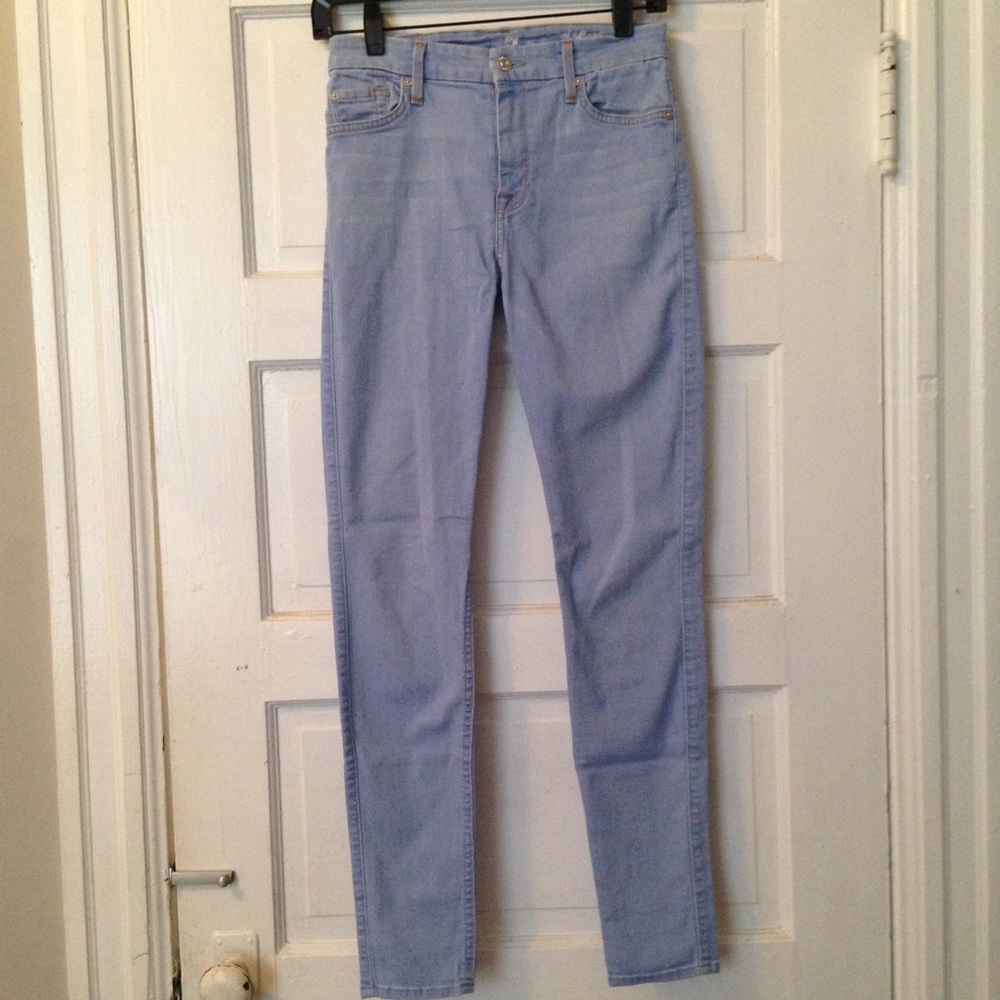 High Waist Light Denim Skinny Jeans